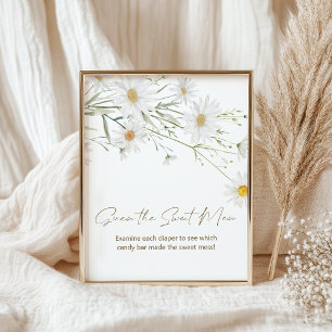 Affiche Jeux de Baby Shower Pétales de Daisy Doux Désordre