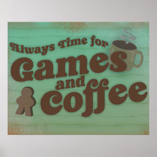 Affiche Jeux de café Fun Time Retro Style Art