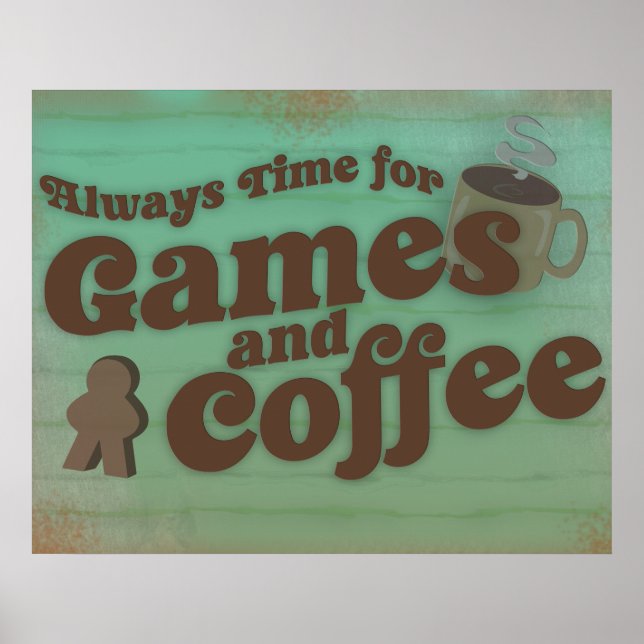 Affiche Jeux de café Fun Time Retro Style Art (Devant)