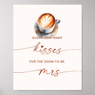 Affiche Jeux de café pour la douche de mariée Combien de b