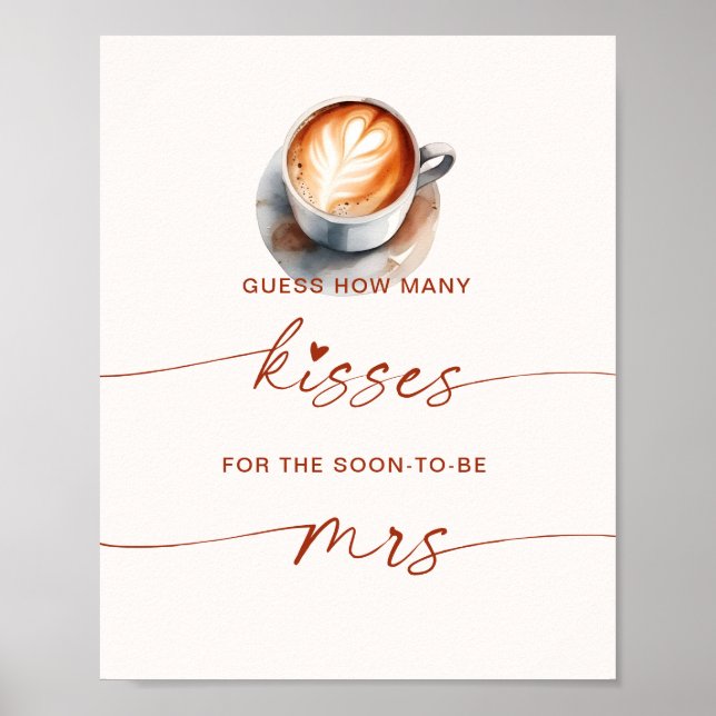Affiche Jeux de café pour la douche de mariée Combien de b (Devant)