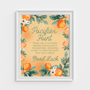 Affiche Jeux de chasse à la tétine orange Little Cutie pou
