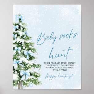Affiche Jeux de Chasse aux Chaussettes de Bébé pour l'Arbr