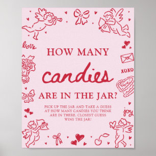 Affiche Jeux de devinette de bonbons pour un mariage à la