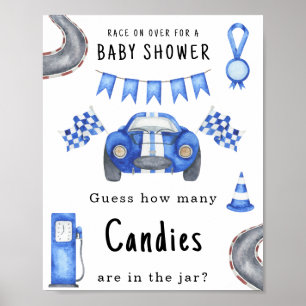 Affiche Jeux de devinette de bonbons pour une baby shower
