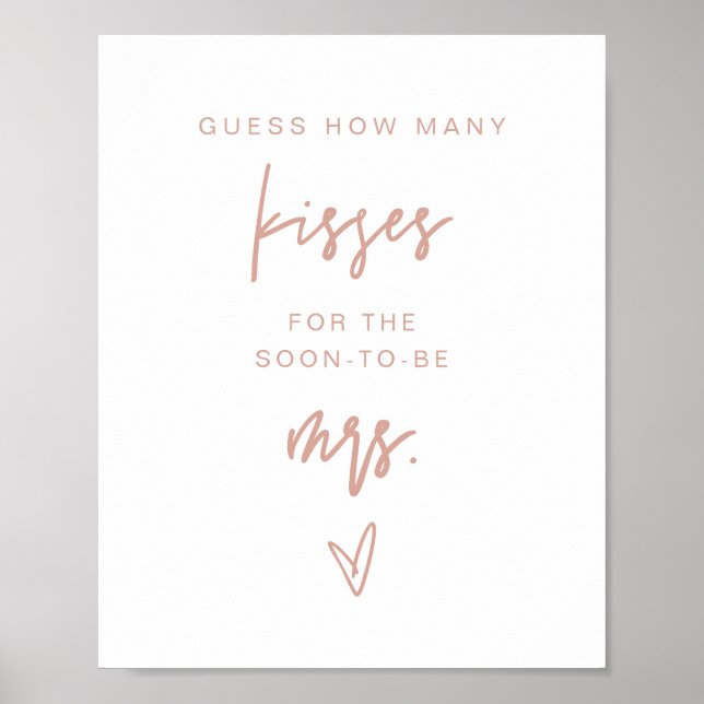 Affiche Jeux de mariage rose poudré MARLO Combien de baise (Devant)
