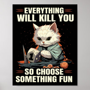 Affiche Jeux de rôle Rpg Jouer D20 Jeux de société drôles