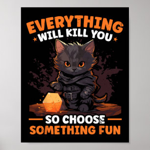 Affiche Jeux de rôle Rpg Jouer D20 Jeux de société drôles