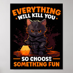 Affiche Jeux de rôle Rpg Jouer D20 Jeux de société Drôles