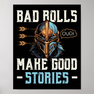 Affiche Jeux de rôle Rpg Jouer D20 Jeux de société drôles