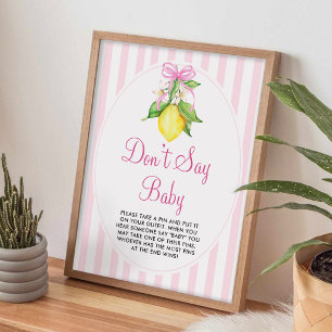 Affiche Jeux de signes pour bébé Lemons Don’t Say Baby