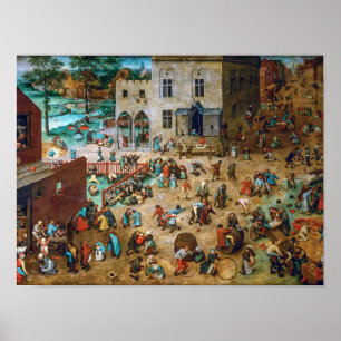Affiche Jeux d'enfants Pieter Bruegel l'Ancien