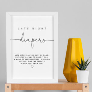 Affiche Jeux minimaliste Moderne De Late Night Diapers