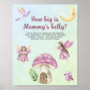 Affiche Jeux pour baby shower Fées Quelle est la taille du
