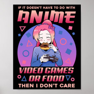 Affiche Jeux Vidéo Anime Nourriture Donuts Kawaii Otaku Ja