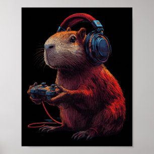 Affiche Jeux Vidéo Capyra Graphique Drôle Pour Gamer