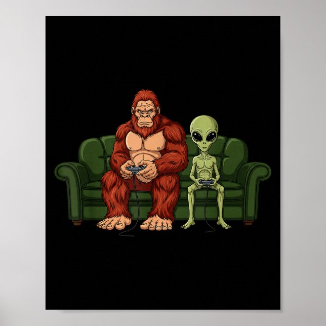 Affiche Jeux vidéo de Bigfoot Alien Sasquatch Ufo Men (Devant)