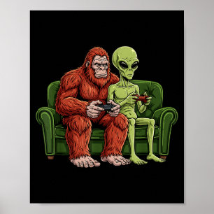 Affiche Jeux vidéo de jeux d'Alien Bigfoot Sasquatch Ufo M