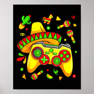 Affiche Jeux Vidéo Drôle Cinco De Mayo Gamer Boys Kids Le