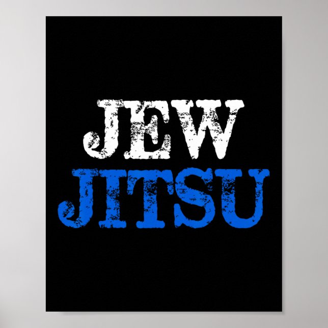 Affiche Jew Jitsu Funny Juif Karate Pun de Fête (Devant)