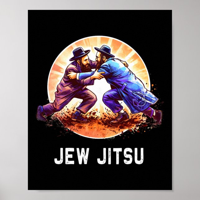 Affiche Jew Jitsu Karate Funny Hanoukka brésilienne Jiu Ji (Devant)