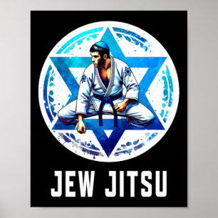 Affiche Jew Jitsu Karate Funny Hanoukka brésilienne Jiu Ji