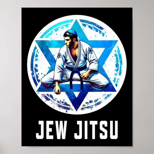 Affiche Jew Jitsu Karate Funny Hanoukka brésilienne Jiu Ji (Devant)