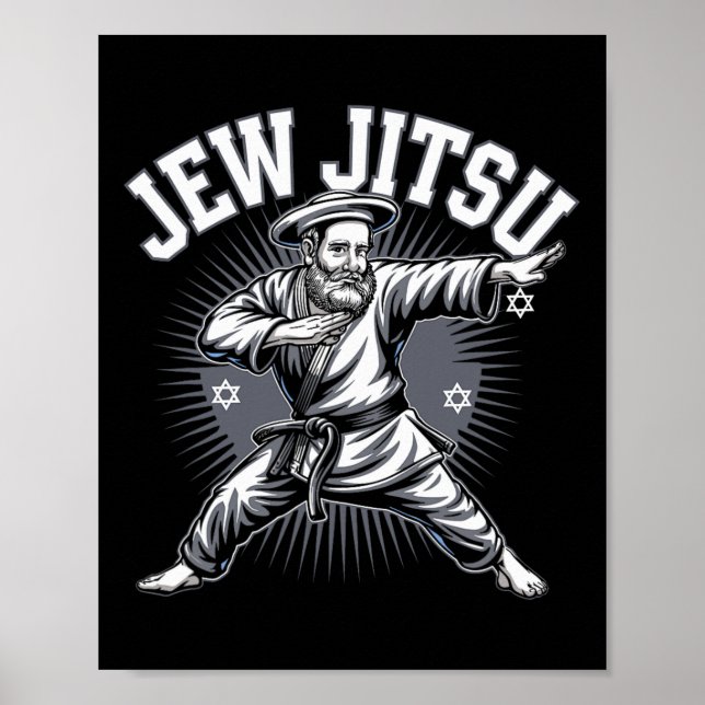 Affiche Jew Jitsu Karate Hanoukka Jiu Jitsu Martial Arts D (Devant)