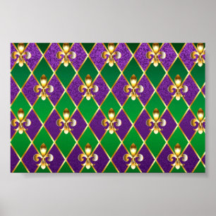 Affiche Jewelry Background Mardi Gras
