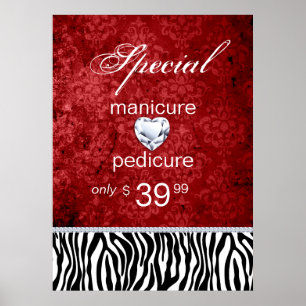 Affiche Jewelry Sale Damask Salon Zebra Valentine's
