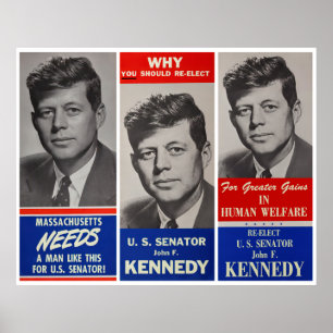 AFFICHE JFK 1958 CAMPAGNE DU SÉNAT