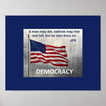 JFK Citation Démocratie Drapeau américain Design