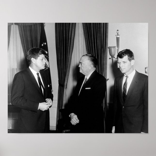 Affiche JFK et RFK avec J.Edgar Hoover (Devant)