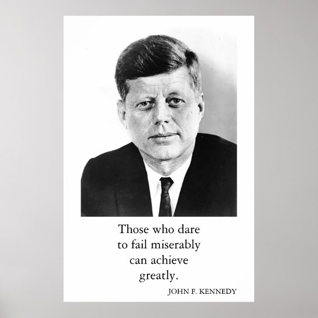 Affiche JFK John F. Kennedy Citation Atteinte Grandement (Devant)