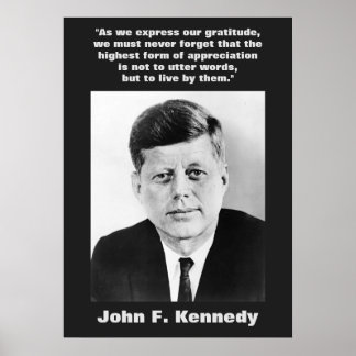 Affiche JFK John F. Kennedy Citation Inspiration Motivatio