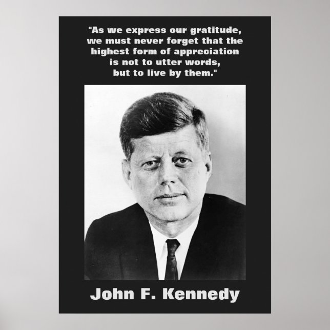 Affiche JFK John F. Kennedy Citation Inspiration Motivatio (Devant)