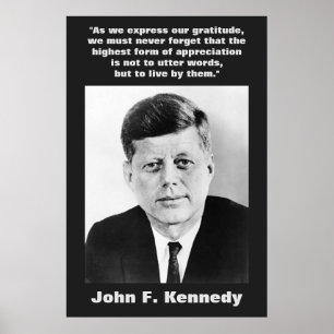 Affiche JFK John F. Kennedy Citation Inspiration Motivatio