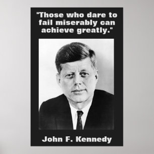 Affiche JFK John F. Kennedy Citation Inspiration Motivatio