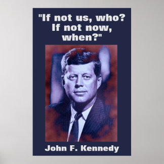 Affiche JFK John F. Kennedy Citation Inspiration Motivatio