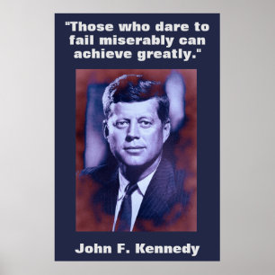 Affiche JFK John F. Kennedy Citation Inspiration Motivatio