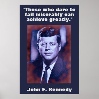 Affiche JFK John F. Kennedy Citation Inspiration Motivatio