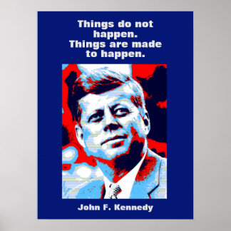 Affiche JFK John F. Kennedy Citation Inspiration Motivatio