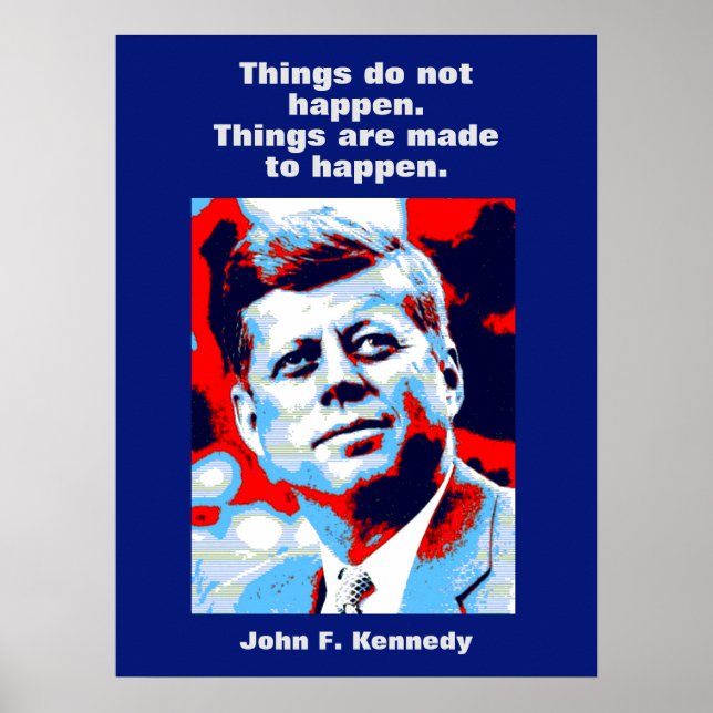 Affiche JFK John F. Kennedy Citation Inspiration Motivatio (Devant)
