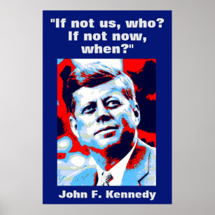 Affiche JFK John F. Kennedy Citation Inspiration Motivatio
