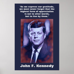 Affiche JFK John F. Kennedy Citation Inspiration Motivatio