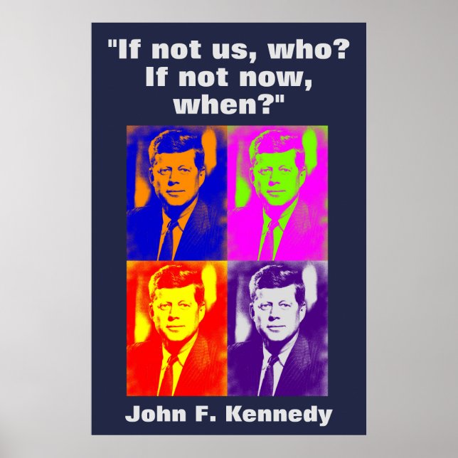 Affiche JFK John F. Kennedy Citation Inspiration Motivatio (Devant)