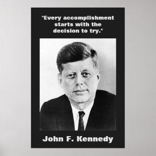 Affiche JFK John F. Kennedy Citation Inspiration Motivatio