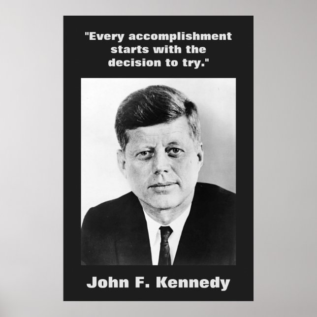 Affiche JFK John F. Kennedy Citation Inspiration Motivatio (Devant)
