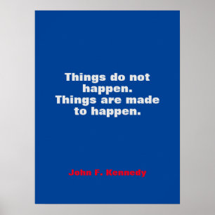 Affiche JFK John F. Kennedy Citation Inspiration Motivatio