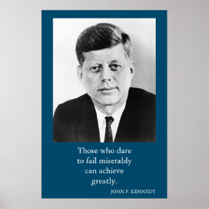 Affiche JFK John F. Kennedy Citation Réalisation Motivatio